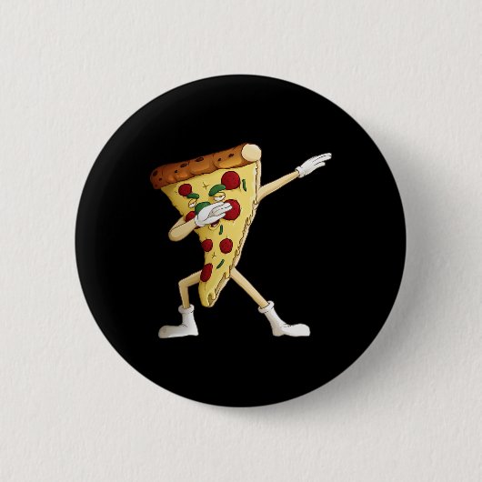 Cooles Dabbing Pizza Funny Italian Pie Angesagter Button (Vorderseite)