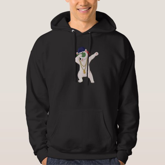 Cooles Dabbing Polar Bear Wear Sonnenbrille Ha Hoodie (Vorderseite)