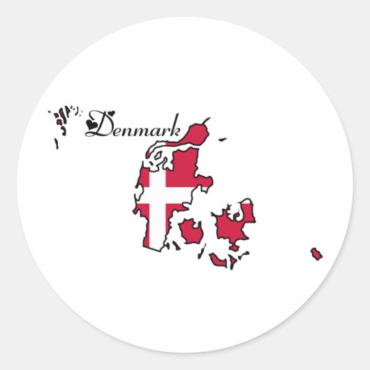 Cooles Dänemark Runder Aufkleber (Vorderseite)