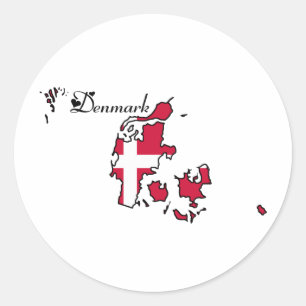 Cooles Dänemark Runder Aufkleber