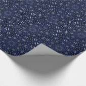Cooles Deep Blue Patternpapier Geschenkpapier (Ecke)