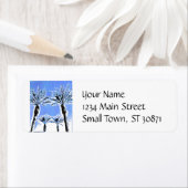 Cooles Dekor mit blauen Palmen Paradise Beach (Insitu)