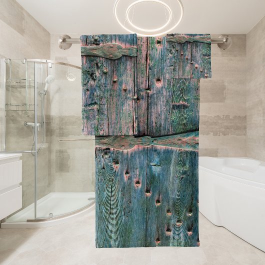 Cooles, dekoratives Holztor Badhandtuch Set