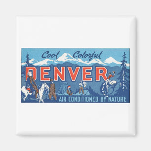 Cooles Denver Travel Poster Magnet