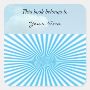 cooles Design aus blauem Starbor Quadratischer Aufkleber