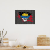 Cooles Design der antiguanischen Flagge Poster (Küche)