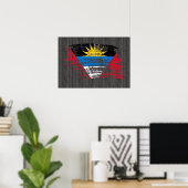 Cooles Design der antiguanischen Flagge Poster (Heimbüro)