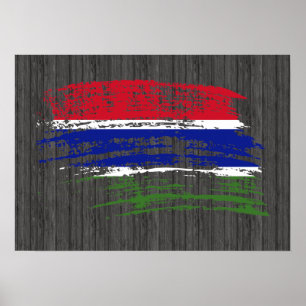 Cooles Design der gambischen Flagge Poster