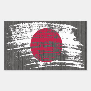 Cooles Design der japanischen Flagge Rechteckiger Aufkleber