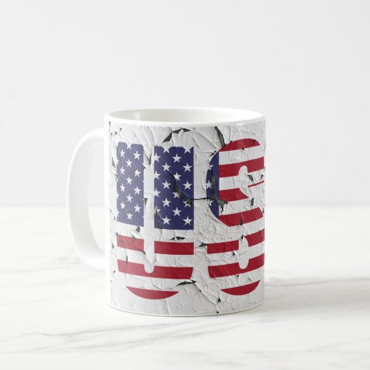 Cooles Design der US-amerikanischen Flagge Kaffeetasse (Vorderseite Links)