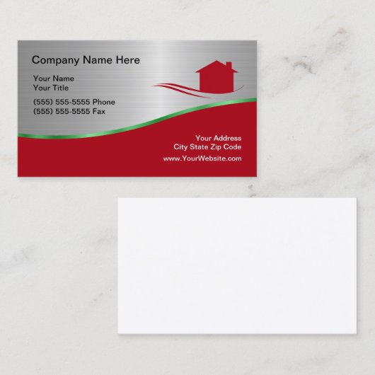 Cooles Design der Visitenkarte für echte Anwesen (Vorne/Hinten)