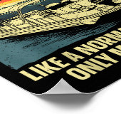 Cooles Design des Ntoon-Bootes für Großvater-Männe Poster (Ecke)