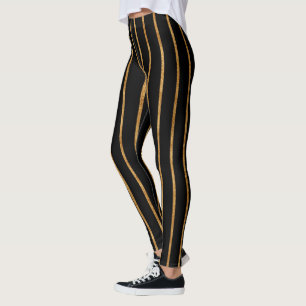 cooles Design goldfarbene Streifen Muster kosmisch Leggings