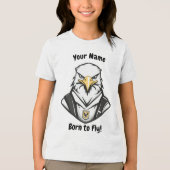 Cooles Design mit Eagle - Geboren zu fliegen Tri-Blend Shirt (Vorderseite)