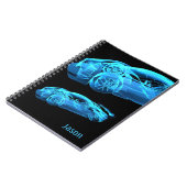 Cooles Design Schwarzes Notebook Notizblock (Linke Seite)