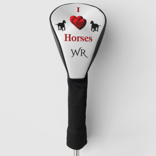 Cooles Design von Hörpferden Golf Headcover (Vorderseite)
