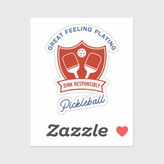 Cooles Design von Pickleball Aufkleber (Blatt)