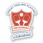 Cooles Design von Pickleball Aufkleber (Vorderseite)