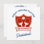 Cooles Design von Pickleball Einladung (Vorne/Hinten)