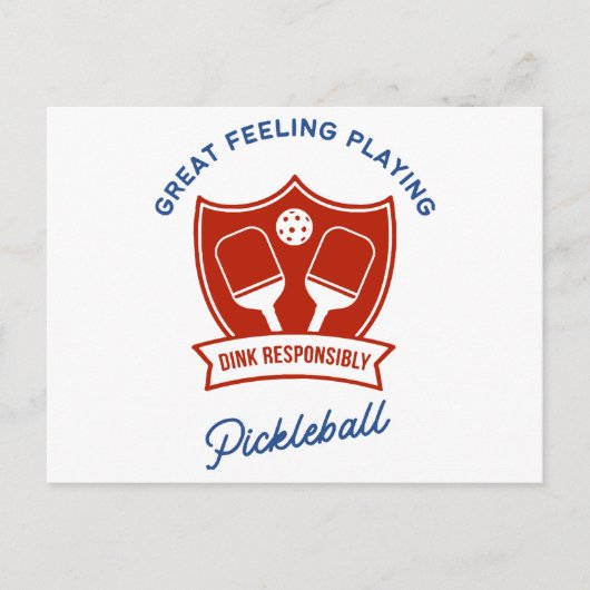Cooles Design von Pickleball Feiertagspostkarte (Vorderseite)