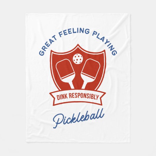 Cooles Design von Pickleball Fleecedecke (Vorderseite)