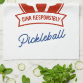 Cooles Design von Pickleball Geschirrtuch (Gefaltet)