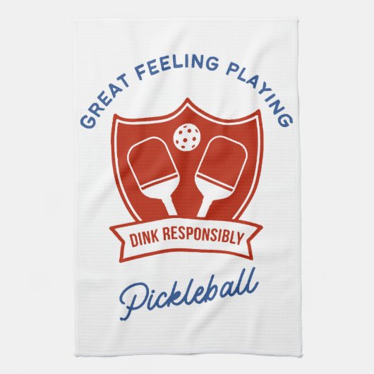 Cooles Design von Pickleball Geschirrtuch (Vertikal)