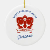 Cooles Design von Pickleball Keramik Ornament (Hinten)
