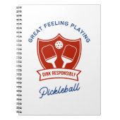 Cooles Design von Pickleball Notizblock (Vorderseite)