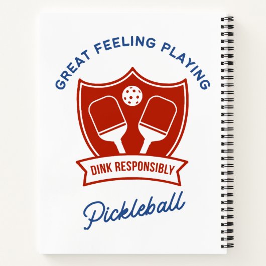 Cooles Design von Pickleball Notizblock (Rückseite)