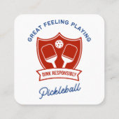 Cooles Design von Pickleball Quadratische Visitenkarte (Rückseite)