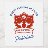 Cooles Design von Pickleball Weinetikett (Einzelnes Label)