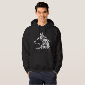 Cooles Design Wolf für ihn schwarz drucken Hoodie (Vorne ganz)