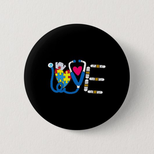Cooles Design zum Tag der Autismusaufklärung Button (Vorderseite)