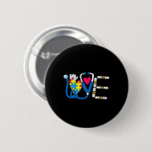 Cooles Design zum Tag der Autismusaufklärung Button (Vorne & Hinten)
