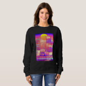 Cooles digitales Stadtbild Sweatshirt (Vorne ganz)