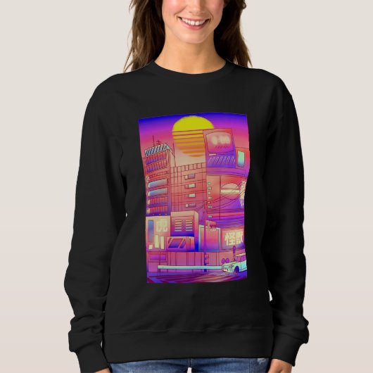 Cooles digitales Stadtbild Sweatshirt (Vorderseite)