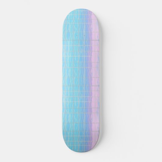 Cooles digitales Vaporwave-Poolcore-Muster in Rosa Skateboard (Vorderseite)