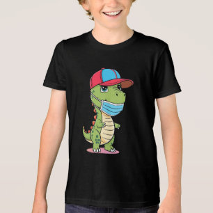 Cooles Dino mit Cap and Mask Kids Tri-Blend Shirt