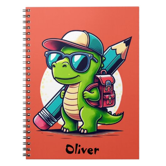 Cooles Dinosaurier-Notebook für Kinder Notizblock (Vorderseite)