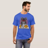 Cooles DJ Cat Pizza-Geschenk für Männer Frauen Jun T-Shirt (Vorne ganz)
