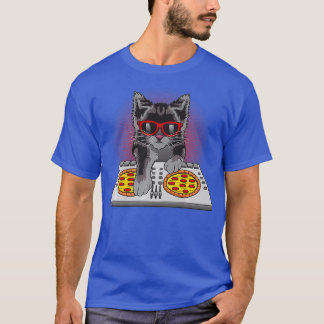 Cooles DJ Cat Pizza-Geschenk für Männer Frauen Jun T-Shirt