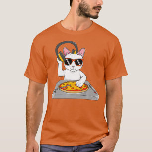 Cooles DJ Cat Pizza-Geschenk für Männer Frauen Jun T-Shirt