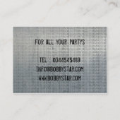 Cooles DJ stellen Logo auf metallischer Visitenkarte (Rückseite)