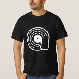 Cooles DJ T-Shirt Schwarze Vinyl-Schallplatte Albu