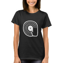 Cooles DJ T-Shirt Schwarze Vinyl-Schallplatte Albu