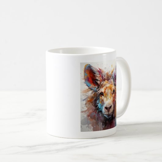 Cooles Donkey-Abstraktes Farb-Zuchtportrait Kaffeetasse (VorderseiteRechts)