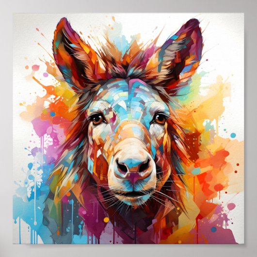 Cooles Donkey-Phantastisches Tierportrait Poster (Vorne)