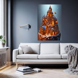 Cooles Dörfchen Gingerbrot | Art der AI Poster