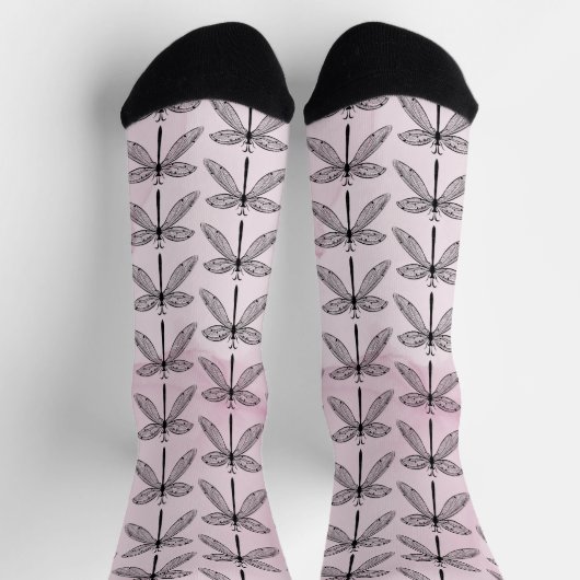 Cooles Dragonfly-Codingcore Pink Wrapping Paper Socken (Oben)